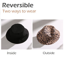 Load image into Gallery viewer, Women&#39;s Reversible Leopard Print Bucket Hat