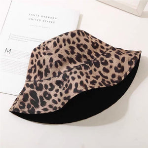 Women's Reversible Leopard Print Bucket Hat