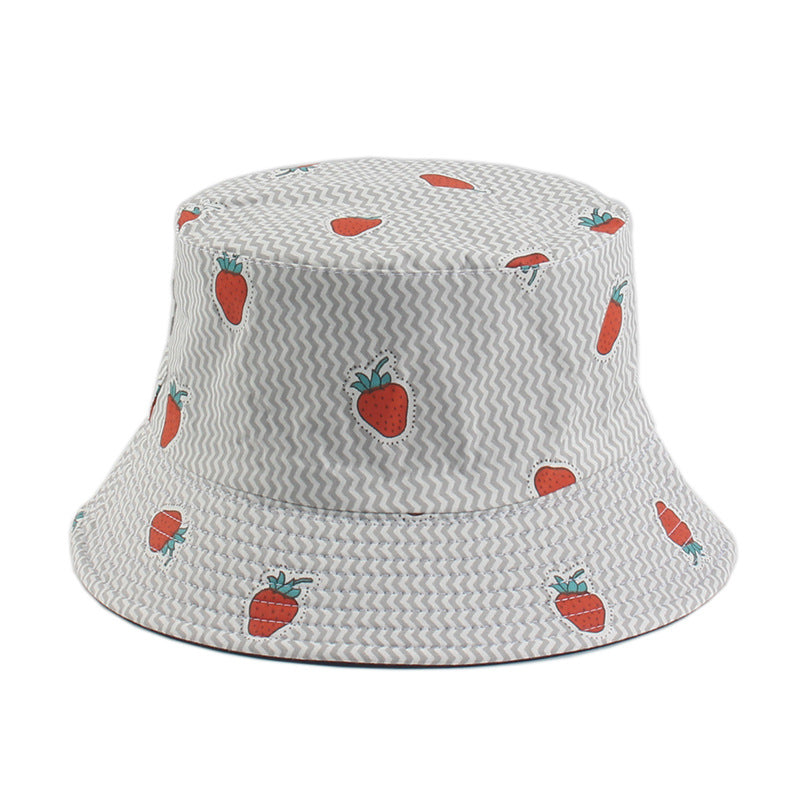 Fruit Print Bucket Hat - Strawberry