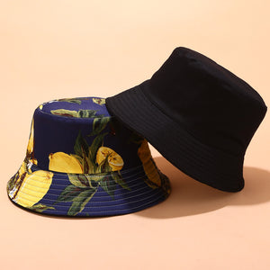 Fruit Print Bucket Hat - Lemon