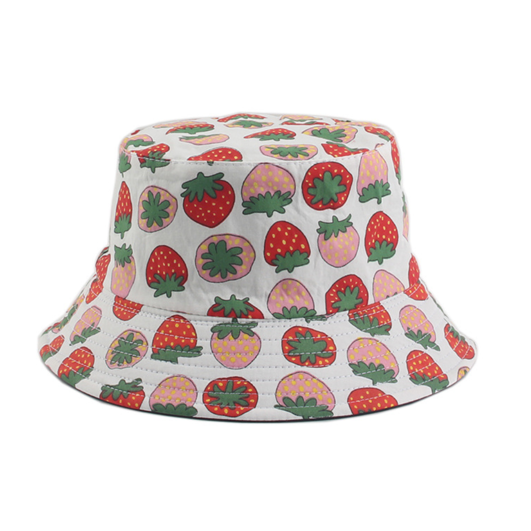 Fruit Print Bucket Hat - Strawberry