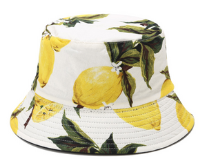 Fruit Print Bucket Hat - Lemon