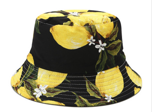 Fruit Print Bucket Hat - Lemon