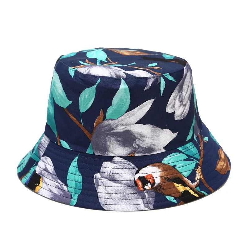 Floral Print Bucket Hat - D