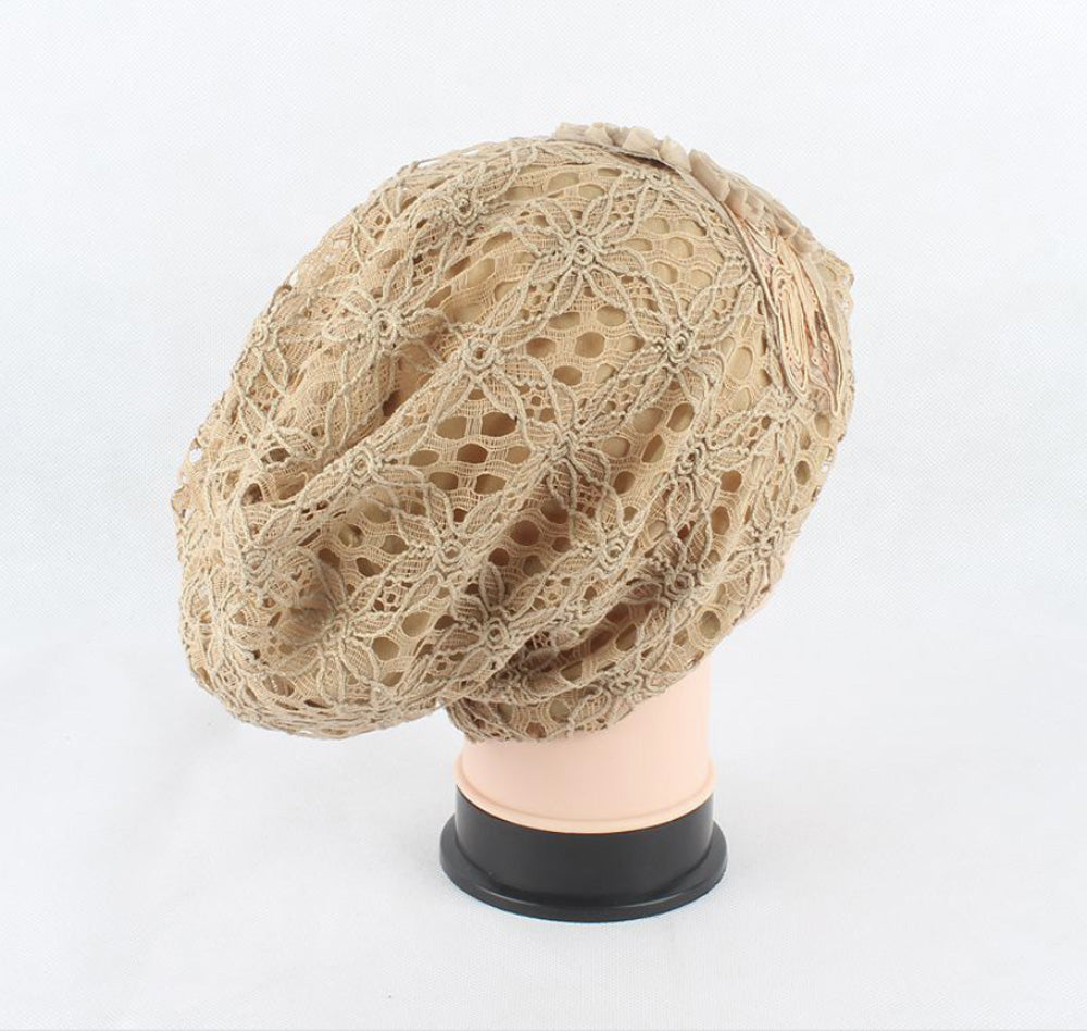 Women's Beanie - Lace Flower