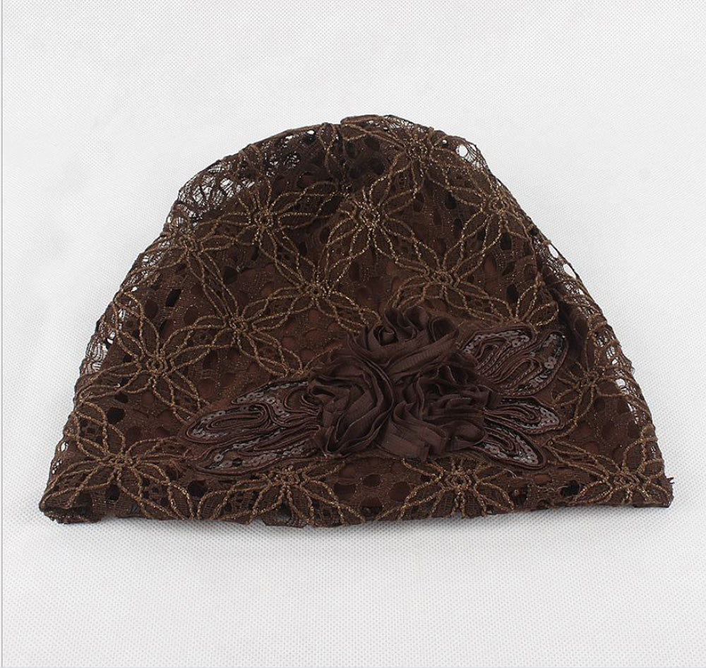 Women's Beanie - Lace Flower