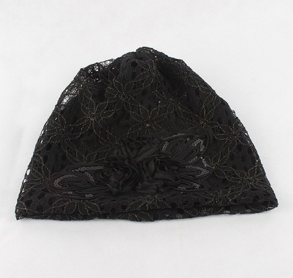 Women's Beanie - Lace Flower