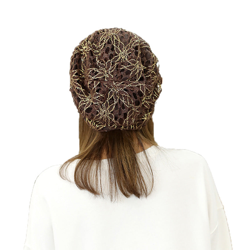 Women's Beanie - Lace Flower
