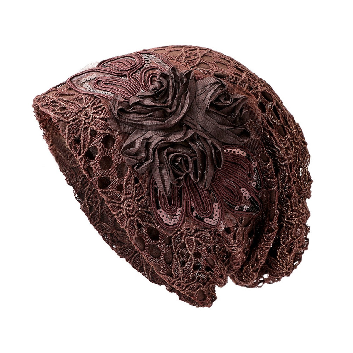 Women's Beanie - Lace Flower