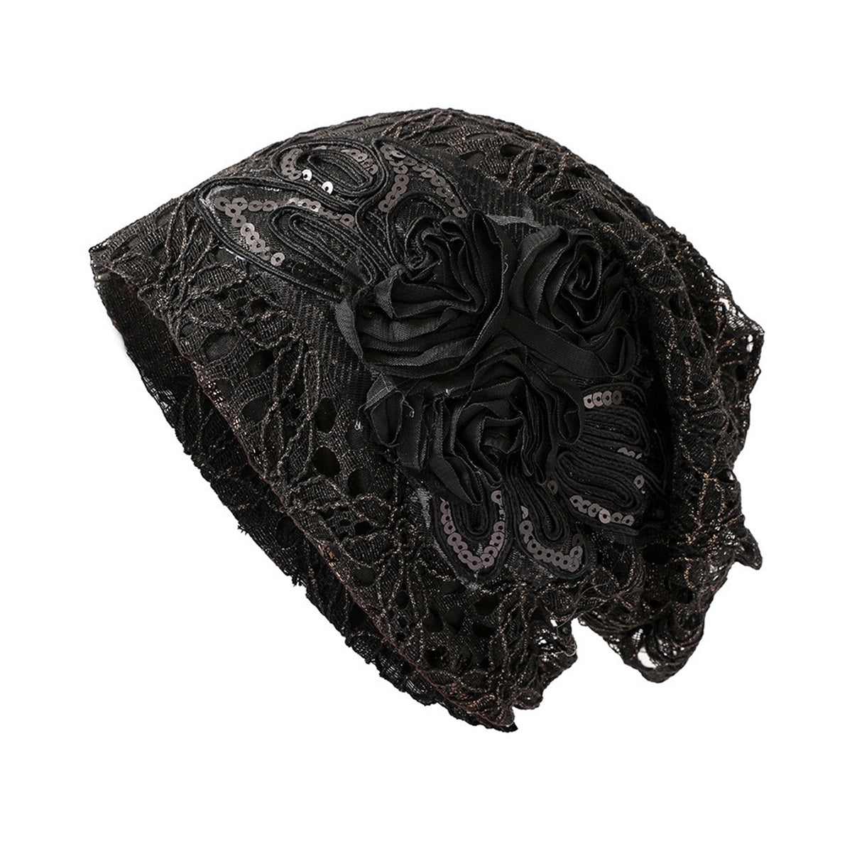 Women's Beanie - Lace Flower