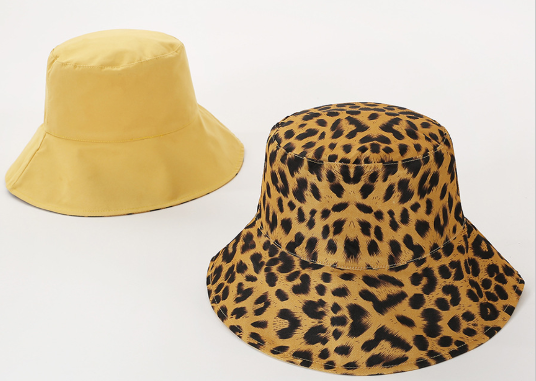Women's Reversible Leopard Print Bucket Hat